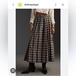 ANTHROPOLOGIE Maeve Jacie Poplin Printed Maxi Skirt